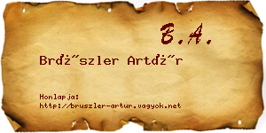 Brüszler Artúr névjegykártya